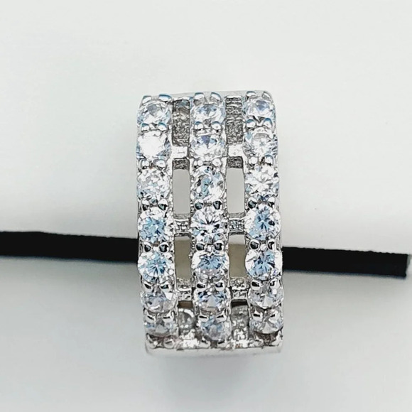 "925 Sterling Silver Cubic Zirconia Earrings, UU1P6A6162 - Picture 4 of 10